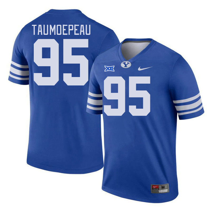 Men #95 John Taumoepeau BYU Cougars College Football Jerseys Stitched Sale-Royal